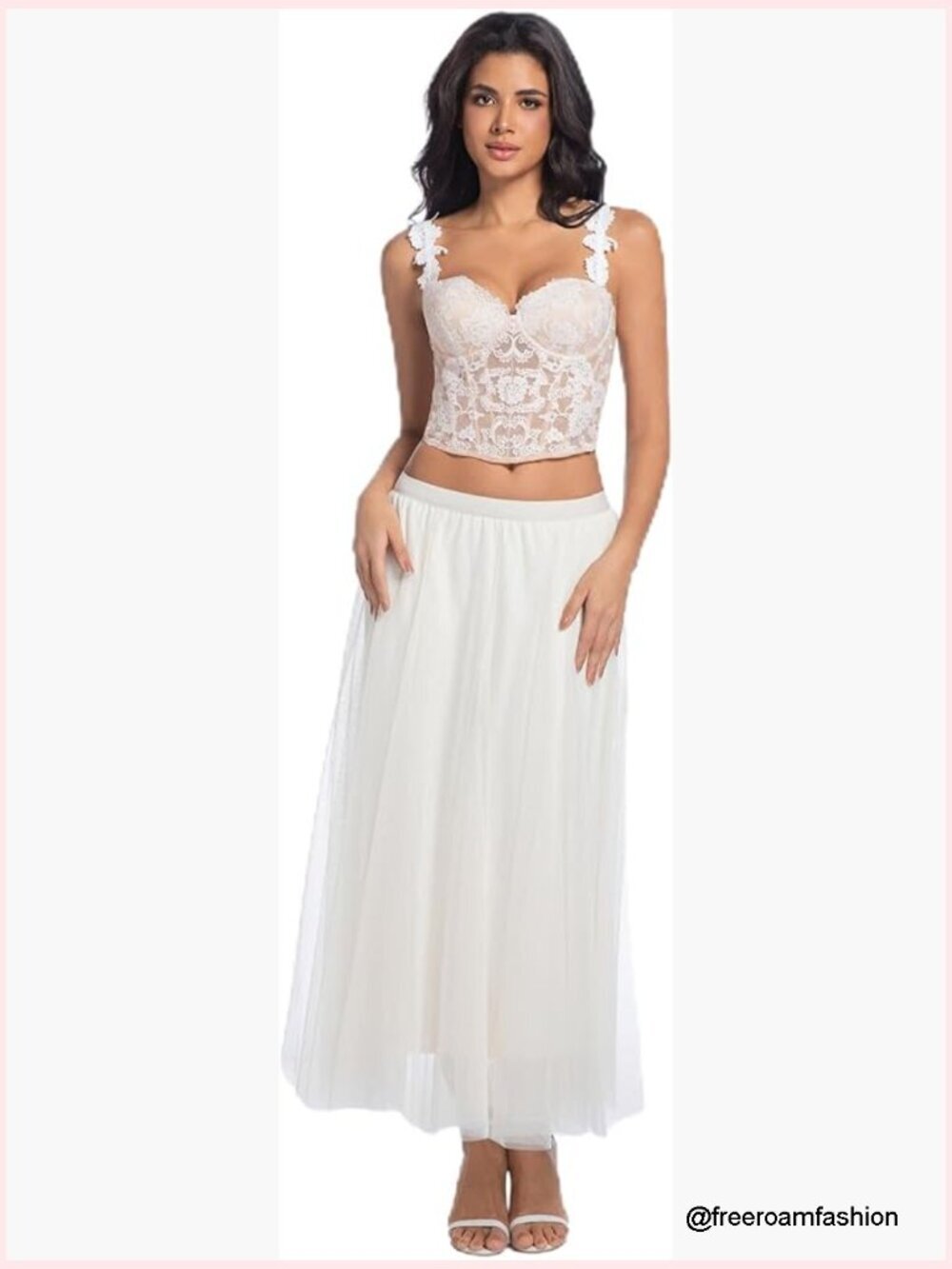 Lace Corset Top, Boned Sheer Mesh Bustier with Floral Embroidery, Structured Fit